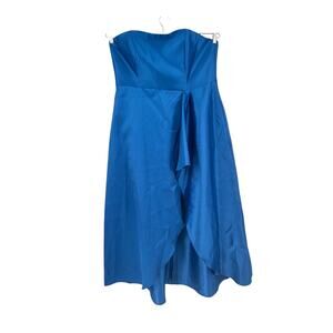 Alfred Sung Dress D832 strapless satin gown blue size 22W